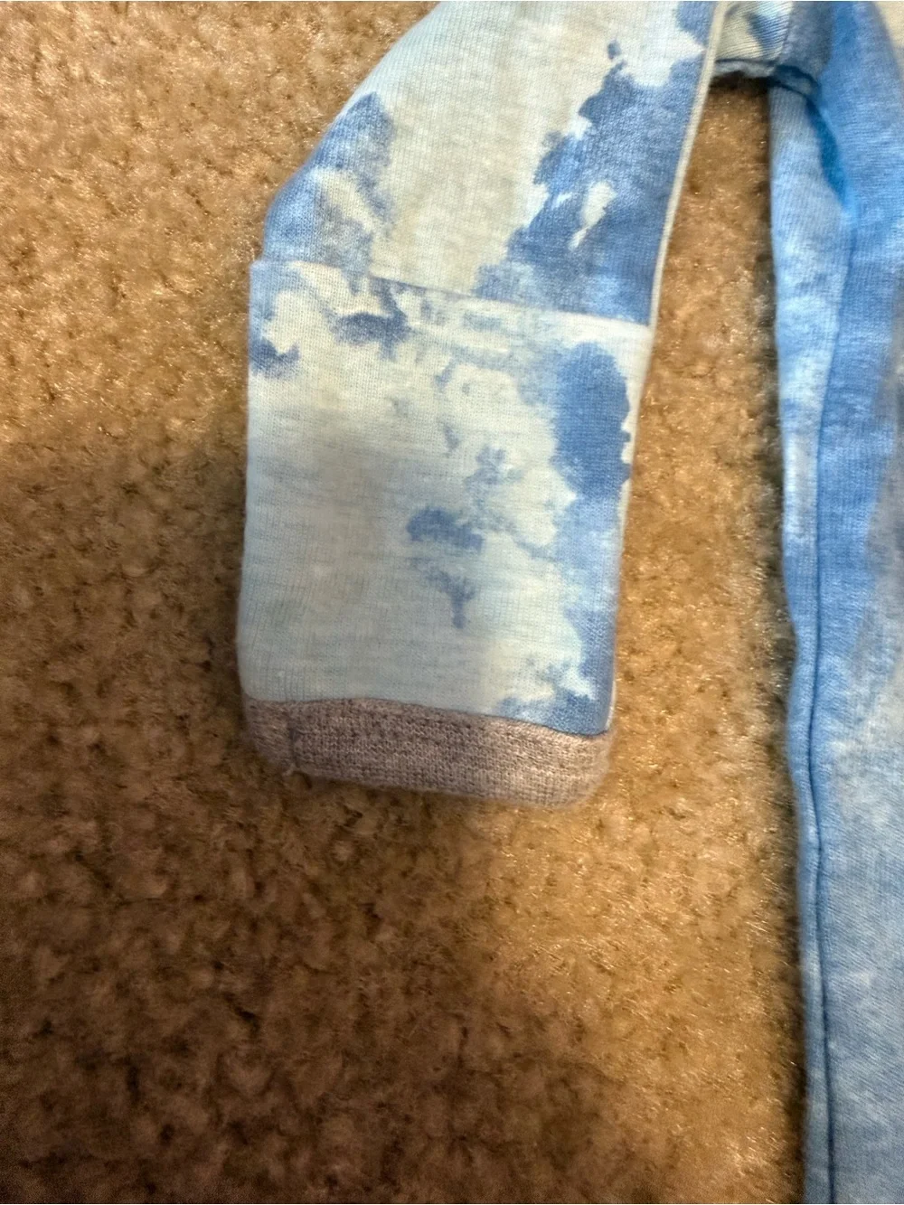 Tie-Dye Blue Footed Pajama One-Piece for Kids
